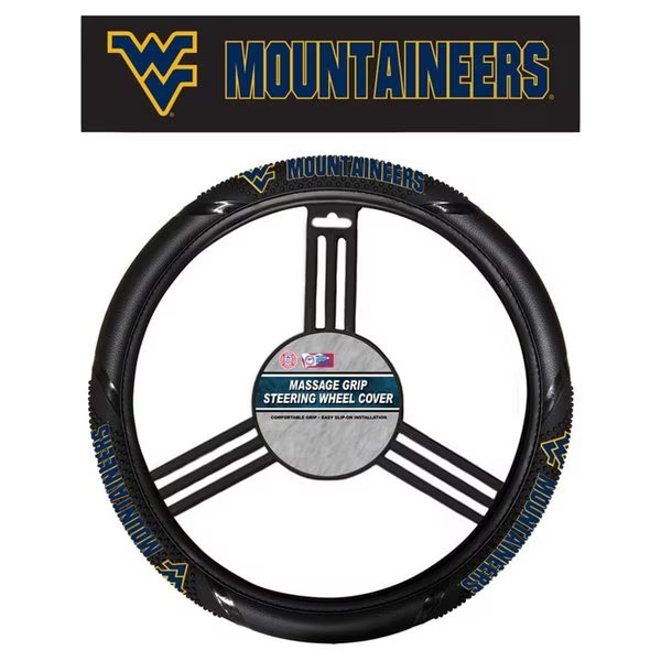 Fremont Die 2324556673 NCAA West Virginia Mountaineers Steering Wheel Cover - Massage Grip Style, Fremont Die Consumer Products Inc, Mfr#: 2324556673